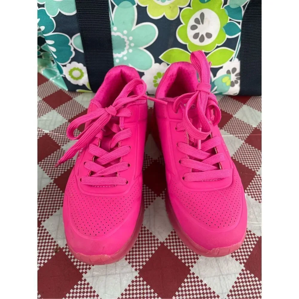 ✅Skechers Youth Girls Uno Ice Sneakers pink
